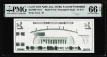 Circa 1970's Lincoln Memorial Giori Test Note PMG Gem Uncirculated 66EPQ