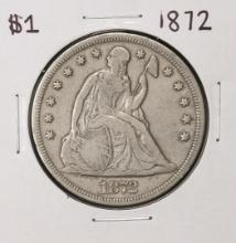 1872 $1 Seated Liberty Silver Dollar Coin