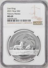 2021 Niue $2 Disney Lion King Hakuna Matata Silver Coin NGC MS69