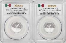 Lot of 2016-2017-Mo Mexico Proof 1/10 oz Silver Libertad Coins PCGS PR70DCAM