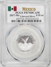 2017-Mo Mexico Proof 1/10 oz Silver Libertad Coin PCGS PR70DCAM