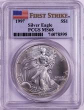 1997 $1 American Silver Eagle Coin PCGS MS68 First Strike