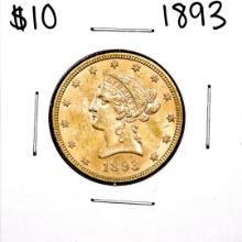 1893 $10 Liberty Head Eagle Gold Coin