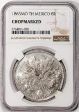 1863MO TH Mexico 8 Reales Silver Coin NGC Chopmarked