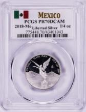 2018-Mo Mexico Proof 1/4 oz Silver Libertad Coin PCGS PR70DCAM