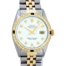 Rolex Mens Two Tone Saphire and Diamond Datejust Wristwatch