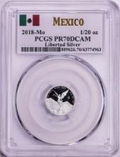 2018-Mo Mexico Proof 1/20 oz Silver Libertad Coin PCGS PR70DCAM