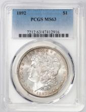 1892 $1 Morgan Silver Dollar Coin PCGS MS63