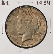 1934 $1 Peace Silver Dollar Coin