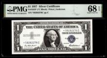 1957 $1 Silver Certificate Star Note Fr.1619* PMG Superb Gem Uncirculated 68EPQ