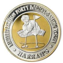 .999 Silver Harrahs Lake Tahoe, Nevada $40 Casino Limited Edition Gaming Token