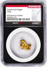 3.49 Gram Australia Gold Nugget NGC Vaultbox Unvaulted
