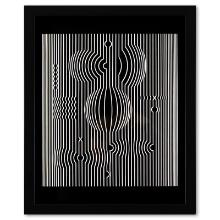 Victor Vasarely (1908-1997) "Manipur De La Serie Ondulatoires" Print Mixed Media