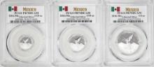 Lot of 2016-Mo Mexico Proof 1/20, 1/10 and 1/4 oz Silver Libertad Coins PCGS PR69DCAM