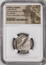 c.440-404 BC Attica Athens AR Tetradrachm Athena Owl Ancient Coin NGC Ch VF