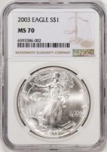 2003 $1 American Silver Eagle Coin NGC MS70