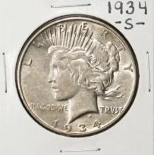 1934-S $1 Peace Silver Dollar Coin