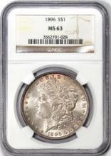 1896 $1 Morgan Silver Dollar Coin NGC MS63