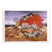 Tony Chen "Noah And The Animals" Limited Edition Lithograph On Paper