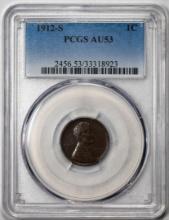 1912-S Lincoln Wheat Cent Coin PCGS AU53