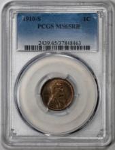 1910-S Lincoln Wheat Cent Coin PCGS MS65RB