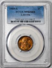 1909-S Lincoln Wheat Cent Coin PCGS MS65RB