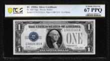 1928A $1 Funnyback Silver Certificate Note Fr.1601 PCGS Superb Gem Unc 67PPQ