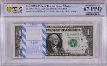 Pack 2017A $1 Federal Reserve STAR Notes Atlanta Fr.3005-F* PCGS Superb Gem UNC 67PPQ