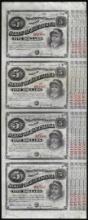 Uncut Sheet of (4) State of Louisiana Baby Bond Obsolete Notes