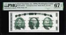 Circa 1970's Washington Center Giori Test Note PMG Superb Gem Uncirculated 67EPQ