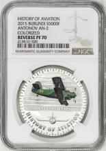 2015 Burundi 5000 Francs Aviation History Antonov AN-2 Silver Coin NGC Reverse PF70