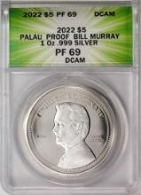 2022 $5 Palau Proof Bill Murray Silver Coin ANACS PF69DCAM