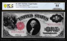 1917 $1 Legal Tender Note Fr.37 PCGS About Uncirculated 55 Details