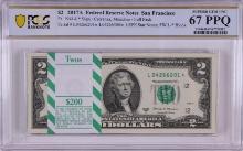 Pack of 2017A $2 Federal Reserve STAR Notes SF Fr.1941-L* PCGS Superb Gem UNC 67PPQ