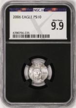 2006 $10 Platinum American Eagle Coin NGCX Mint State 9.9