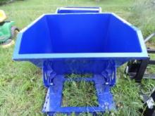 New 1 Cubic Yard Self Dumping Hopper with Fork Pockets, Blue