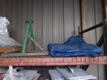 Green, Tri-Pod Material/Pipe Stand w/Large Blue Tarp (Warehouse Back Room)