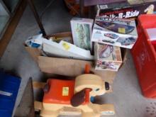 Box With Unfinished Plastic Car Models and Race Track Sections and ''Rockin