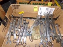 Box with Large Assort. of Mostly Combination Wrenches, Metric, SAE, Ignitio