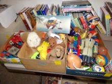 (3) Boxes of Toys, Old Pinochio, Mr. Potato Head, Plush Toys, Trucks, Cars,