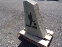 Stone Monument With Hunter Scene Approx. 40'' Tall