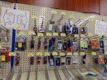 Group of Switches, Cord Caps, Dimmers, Etc. (ONLY ITEMS ON PEG BOARD, NOT S