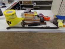 Group of Misc Tools, Hammer, Mallet, Tape Measure, Pry Bar, Pliers, Yard St