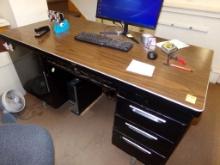 5' Steel Office Desk, 4-Drawers and a Cupboard, In Mid-Level Office (BRING