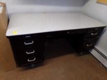 5' Steel Office Desk, 6-Drawers, in Mid Level Office (BRING HELP TO REMOVE)