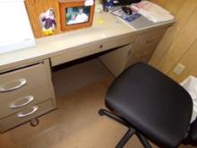 5' Steel Office Desk, 6-Drawers, With Chair in Mid Level Office (BRING HELP