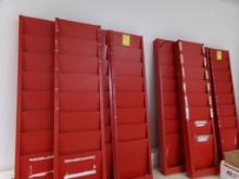 (6) Red Work Order Wall Racks (Main Entrance, Wall Shelves)