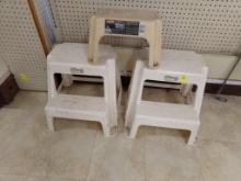 (3) Rubber Maid Step Stools, White and Tan (Row 27)