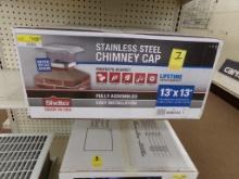 Shelter Chimney Cap, Stainless, 13'' X 13'' NIB (Row 26)