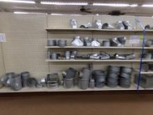 Group Of Galvanized Tin Duct Work; Transitions, Tee's, Elbow, Etc (See Phot